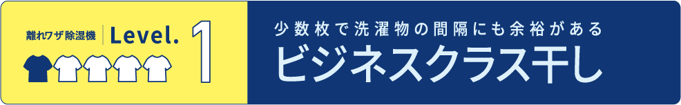 小数枚で洗濯物の間隔にも余裕があるビジネスクラス干し