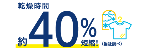 乾燥時間約40%短縮!（当社調べ）