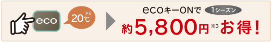 ecoキーONで1シーズン約5,800円お得！