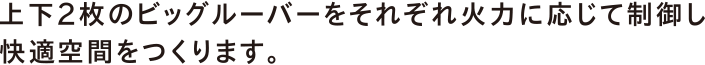 上下2枚のビッグルーバーをそれぞれ火力に応じて制御し快適空間をつくります。