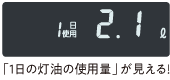 「1日の灯油の使用量」が見える！