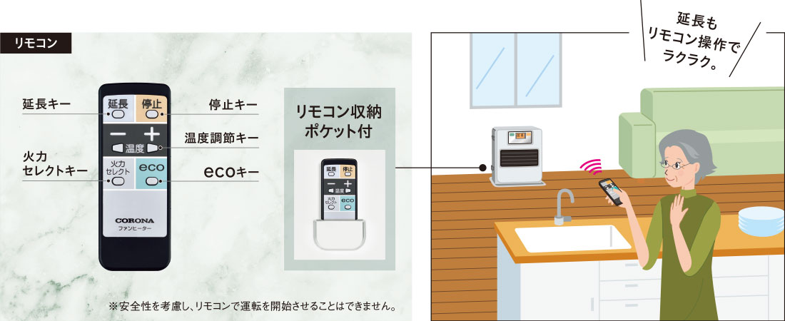 延長もリモコン操作でラクラク。