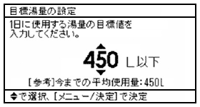 目標湯量の設定画面イメージ