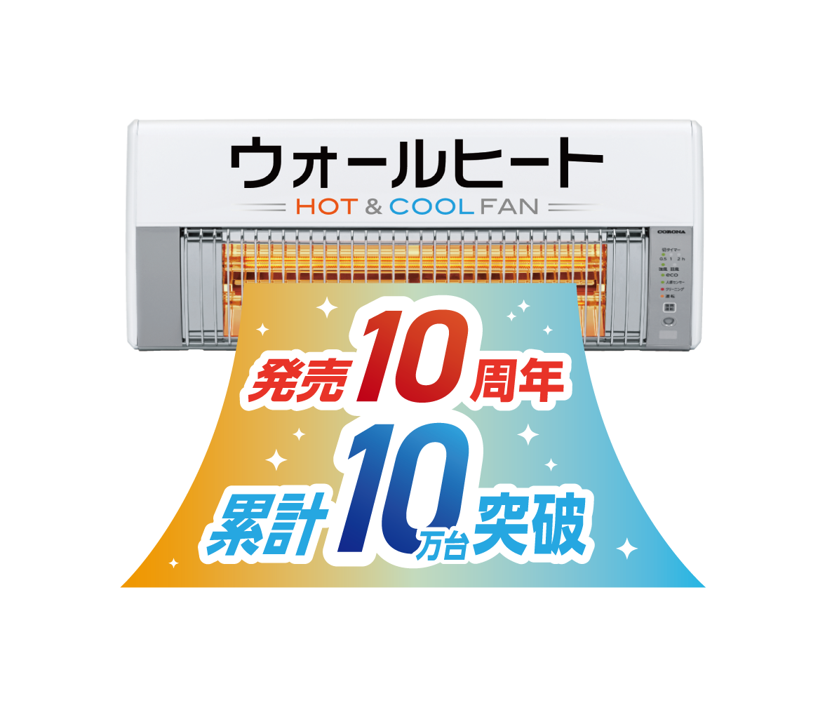 壁掛型遠赤外線暖房機「ウォールヒート」 発売10周年＆累計生産台数10