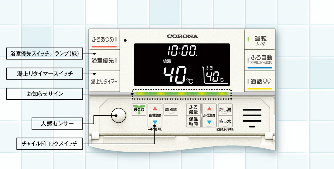 超特価sale開催！】 RBP-FADW5 S スマートナビリモコンプラス コロナ エコキュート部材 無線LAN対応インターホンリモコンセット  台所リモコン 浴室リモコン 本品のみの購入不可